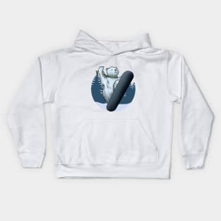 Polar bear as Snowboarder with Snowboard Kids Hoodie